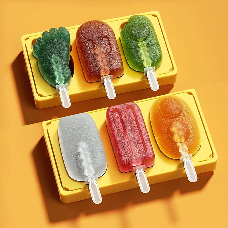 6Pcs Reusable Ice Cream Sticks Silicone Popsicle Sticks Creamsicle Cakesicle Cake Candy Pop Ice Lollies Ball Molds