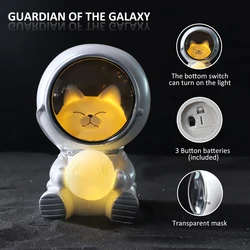 Lampe de nuit d'astronaute créative, veilleuse d'astronaute mignonne d'animal de compagnie, décoration de la maison, cadeau pour enfants, ornements de chambre à coucher, lampes d'astronautes 