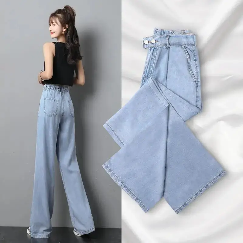 

2023 New Blue Relaxed Cotton Vintage High Waist Mom Baggy Jeans Women Blue Denim Pants Boyfriend Jean Femme Jeans For Girls 32