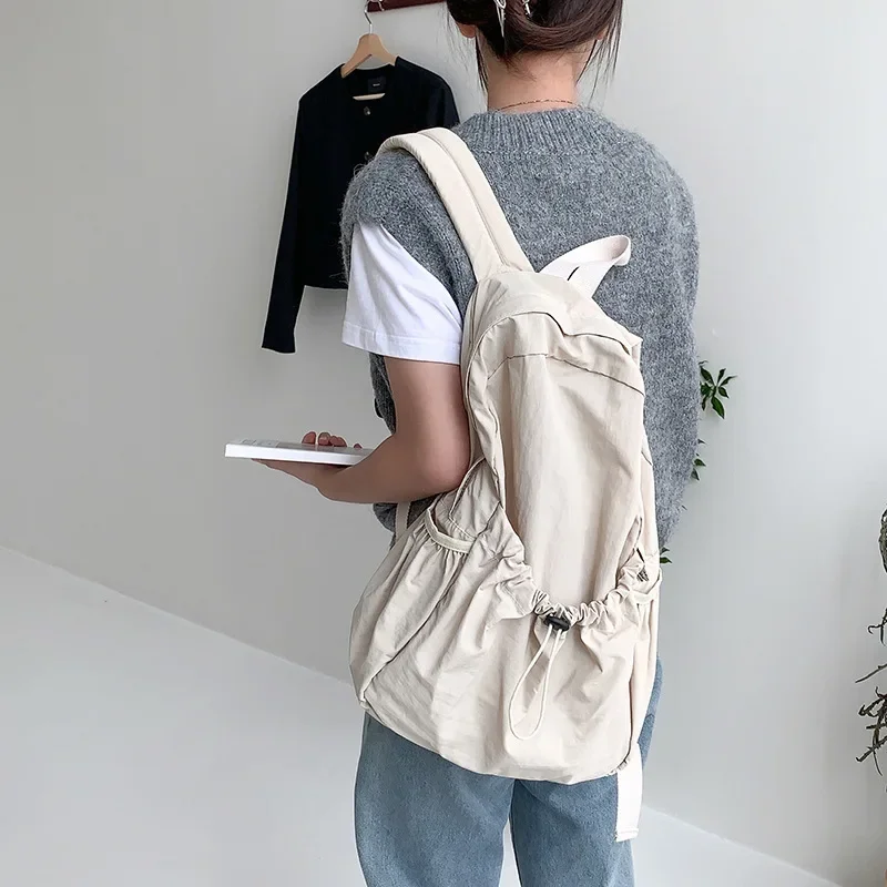 Nylon Cloth Backpack for Women 2023 New Lightweight Knapsack Fashion Travel Schoolbag with Zipper Kawaii Backpack Bags for Women