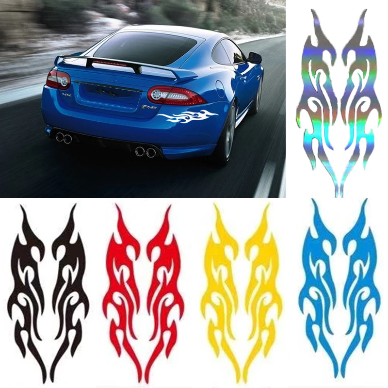 

2PCS Car sticker modified flame car stickers bumper hood rearview mirror head cover stickers cover scratches motorcycle decals