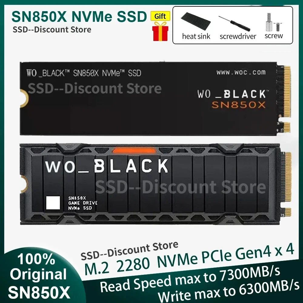 

BLACK SN850X 1TB 2TB 4TB WO NVMe Internal Gaming SSD Solid State Drive PCIe 4.0x4 M.2 2280 Read up to 14000MB/s For Laptop PS5