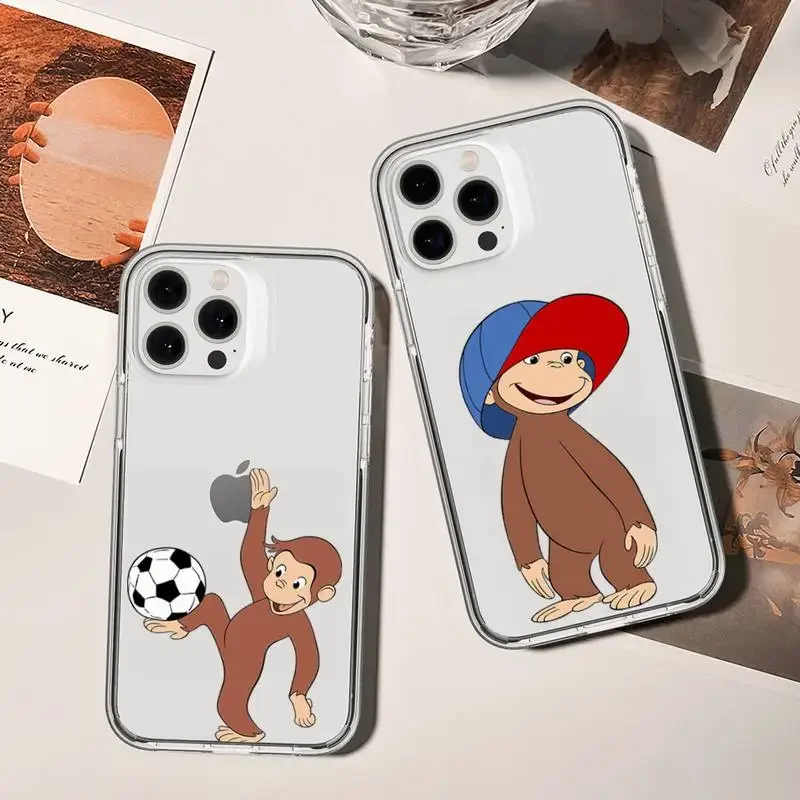 Simpatica Custodia Per Telefono George Monkey Per Samsung Galaxys20 S21 S22 S23 Fe Lite Plus A71 Note20 Custodia Trasparente