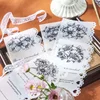 10Pcs Per Pack Paper Hollow Flower Lace Black Scrapbooking Material Retro Stationery Diary Sticky Paper 102*200mm 1