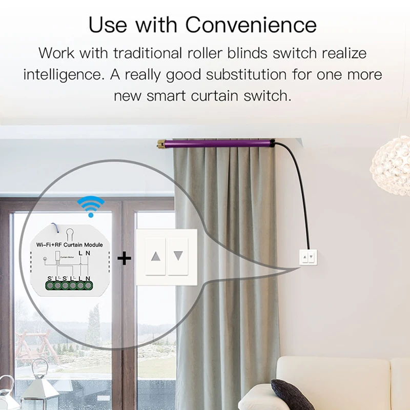 WiFi Curtain Light SwitchWireless RF433 Smart Curtain Motor