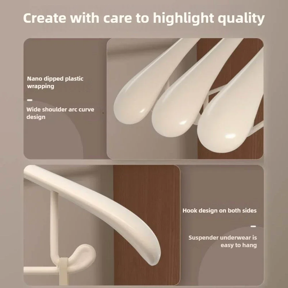 Wide Shoulder Seamless Hanger Anti Slip Strong Load Bearing Suitable For Dry And Wet Use For clothes hanger,storage hanger 3pcs/5pcs/10pcs/30pcs/50pcs