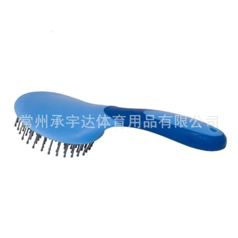 Horse Mane & Tail Brush Round Shaped Soft Rubber Grip  Needle Bristles Stable Cleaning Kit Horse Grooming Brush new 4