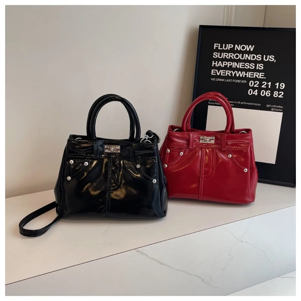 حقيبة دلو جلدية ناعمة للنساء، بتصميم سلسلة كبير، م...