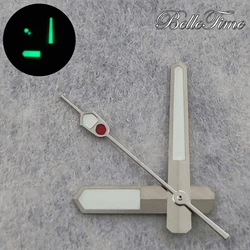Black Luminous Watch Hands with C3 Green Glow (Silver Red)