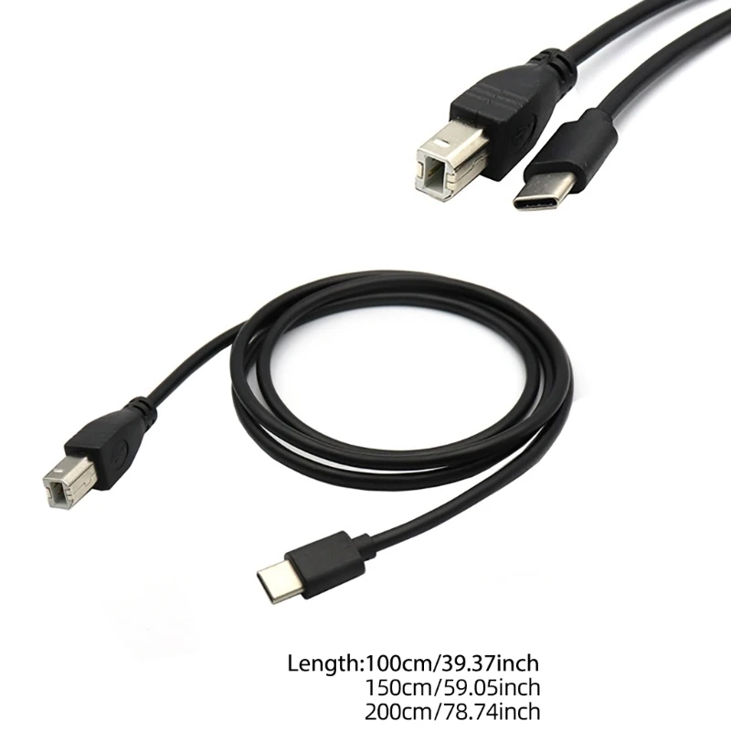 USB C к USB B 2,0 кабель для принтера, электронный орган, кабель типа C USB B для компьютера, ноутбука, телефона, факсимильного аппарата, универсальный сканер