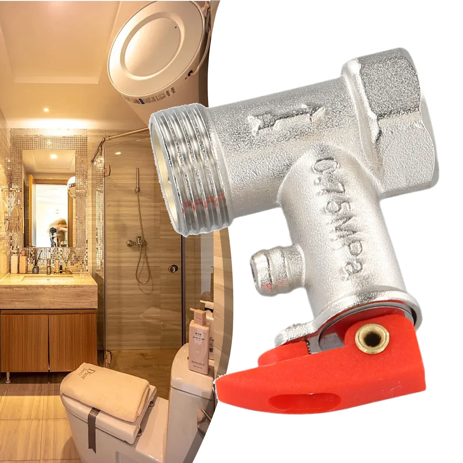 

Pressure Relief Reducing Valve 0.7mpa Brass Electric Water Heater System G1/2" Pressure Valve Release The Pressure Brand New