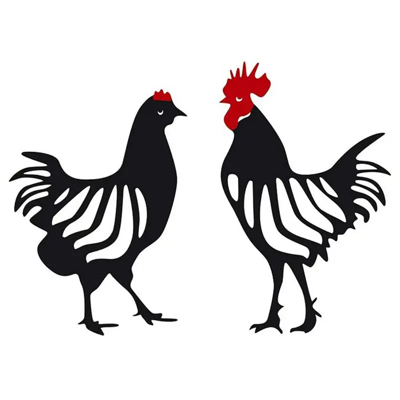 

Chicken Yard Art Metal Chicken Home Decoration Backyard Lawn Garden Stakes Farm Rooster Cockerel Steel Chicken Weathervane Gift