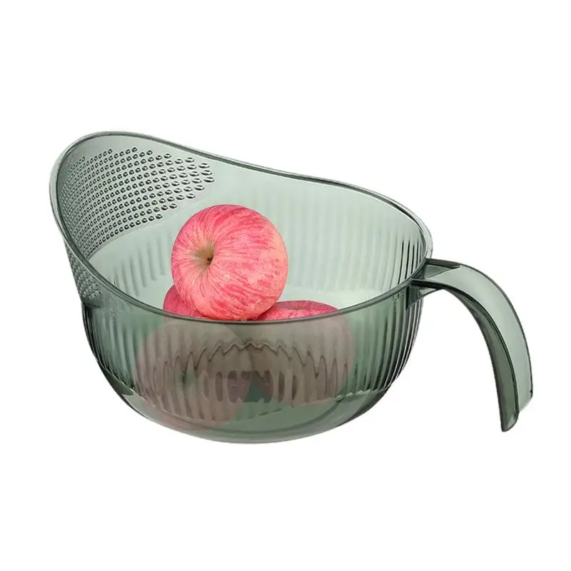 

Drain Basket Food Grade Multi-Hole Strainer Bowl With Ergonomic Handle Kitchen Utensils For Rice Tomatoes Soybeans Peppers