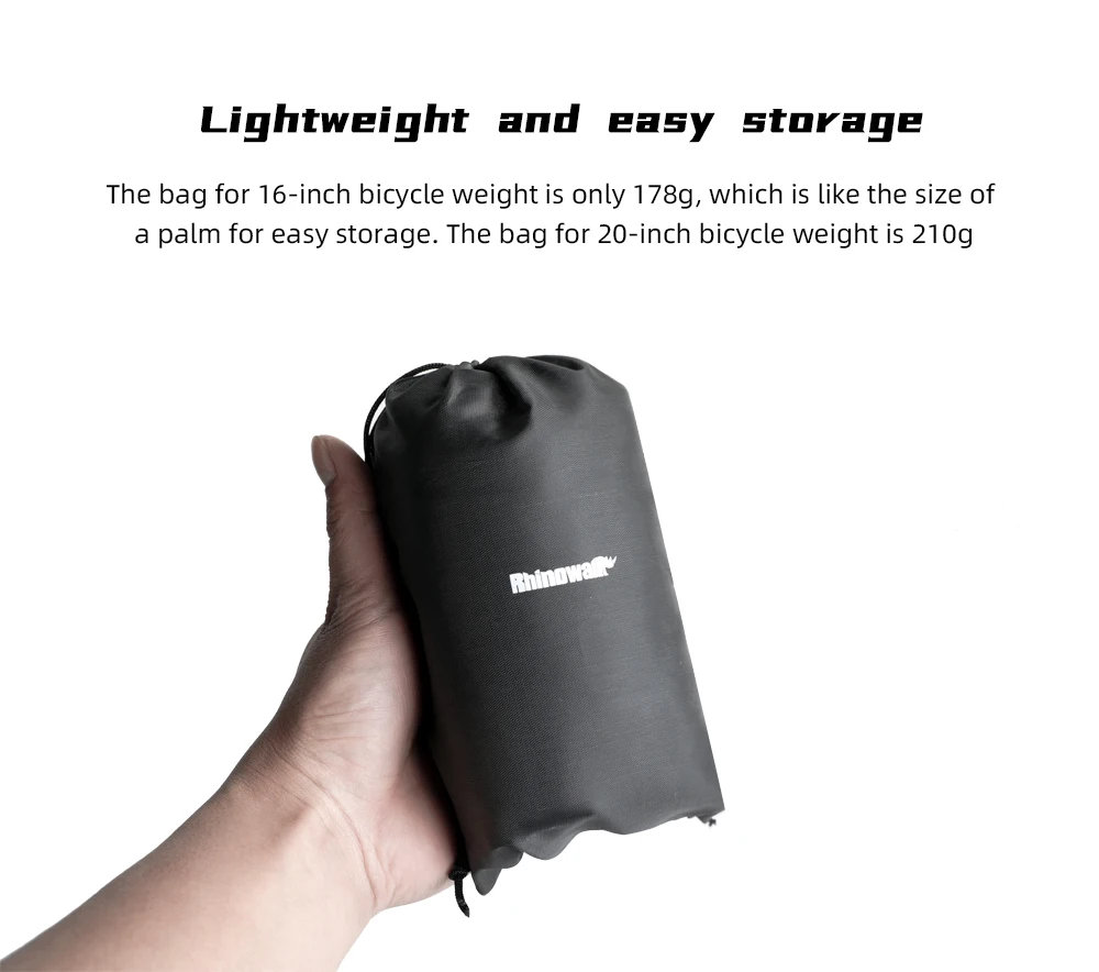 Rhino walk Klapp-Fahrrad-Aufbewahrung tasche, tragbar, 20-Zoll-oder 16-Zoll-Faltrake-Leichtfahrrad-Handtasche – Detail 3