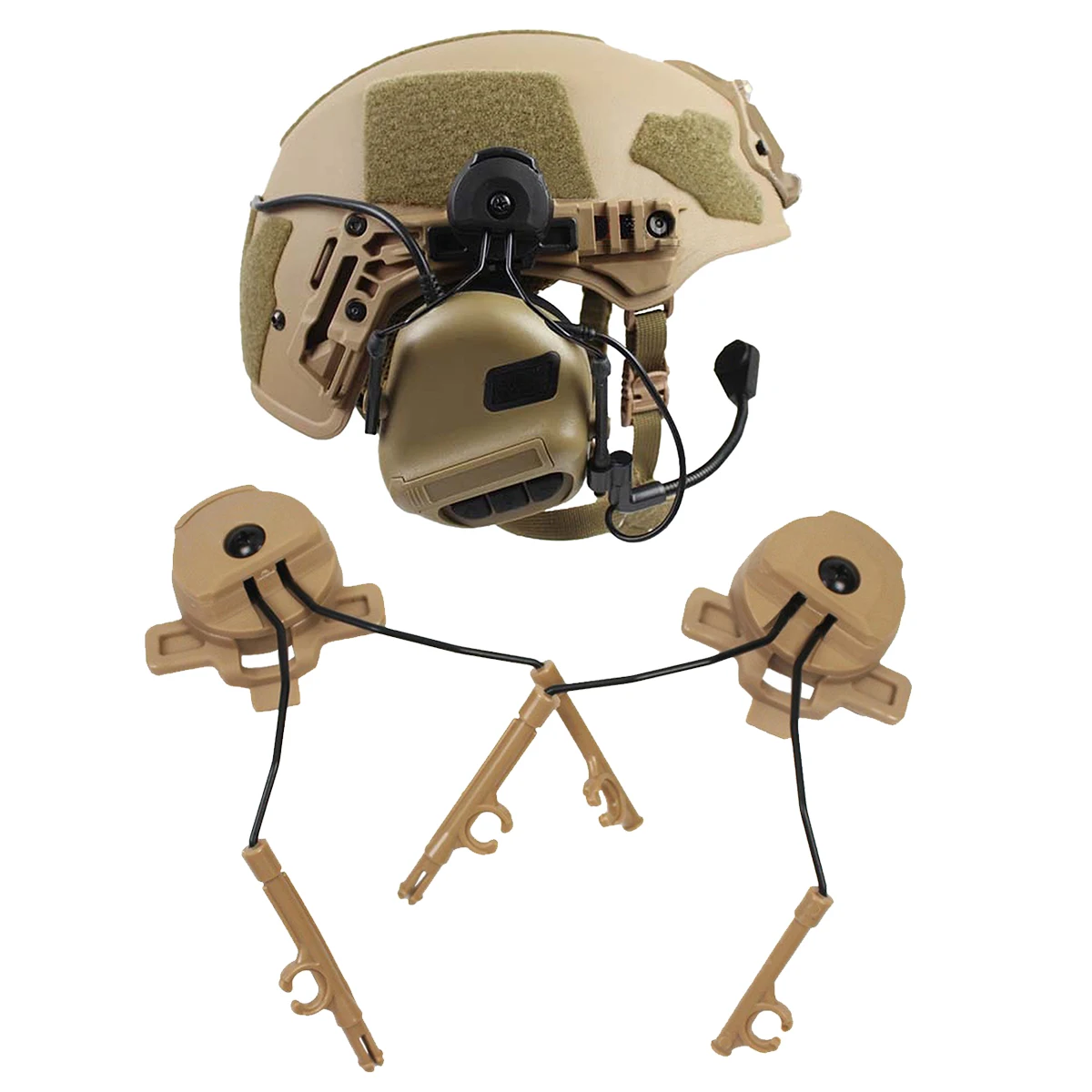 Tactical Headset Bracket Fast Ops Core Helmet ARC Rail Adapter Set Comtac II Series Military Noise Cancelling Headset