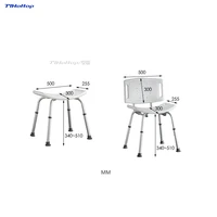 Tlhottop Adjustable Aluminium Height Bath and Shower Seat Shower Bench Bathroom Safety Shower ChairTub Bench Chair YJ-2051B 2