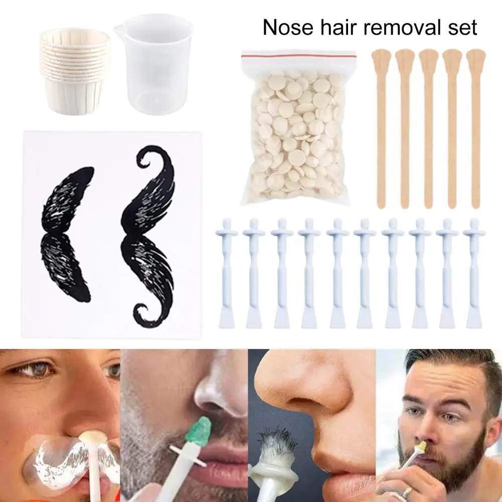 Quick Paper-Free Hot Film Hard Wax Bean Nose Hair Plucking Tools Easy Operation Uprooting Nose Hair Remove Kit Home Supply