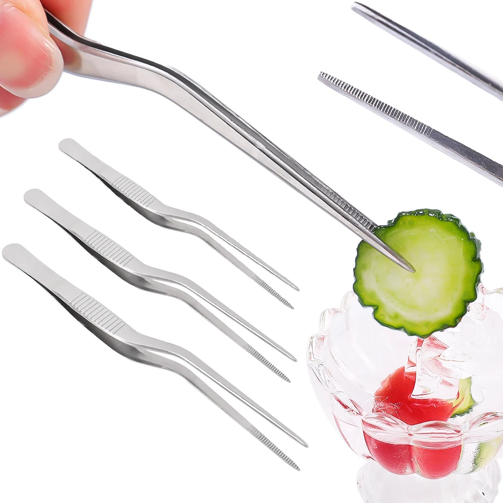 Food Tweezers Fine Teeth Tweezers Professional Stainless Steel Tweezer  Tongs for Cooking Baking Bbq Precision for Seafood - AliExpress