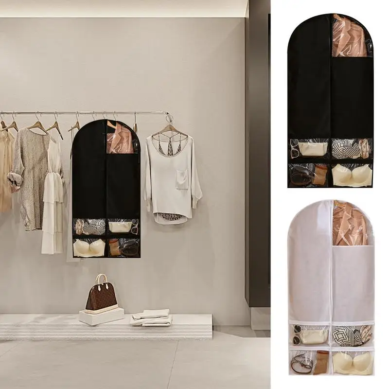 Suit Cover Bags Large Capacity Suit Bag With Clear Window Reusable Household Organizing Supplies Wardrobe Organizer For Jackets 2
