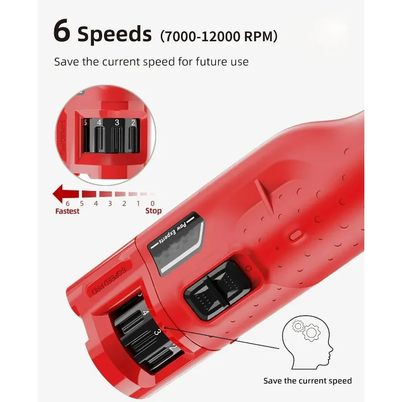 Dog Nail Grinder Dustproof with 2 LED Light-Super Quiet Powerful 6-Speed Nail Trimmer File for Small Medium Large Dogs & Cats
