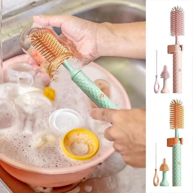 Electric Silicone Bottle Brush Automatic Electric Baby Bottle Cleaner  Set360 Degree Rotating USB Charging Baby Bottle Brushes - AliExpress