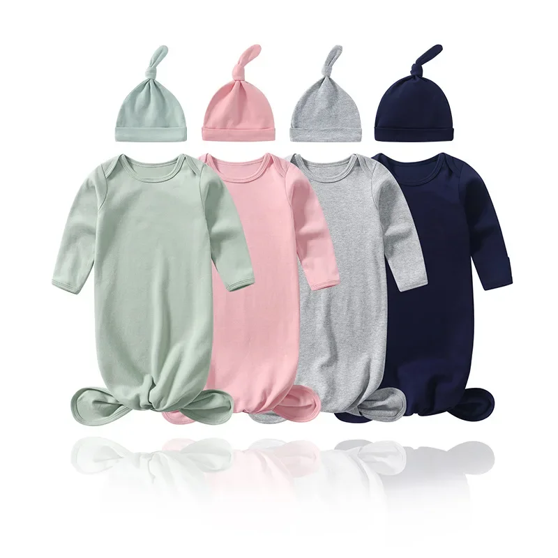 Newborn Baby Blanket Sets Baby Swaddling Cotton Blanket Swaddle Blanket Wrap with Hats