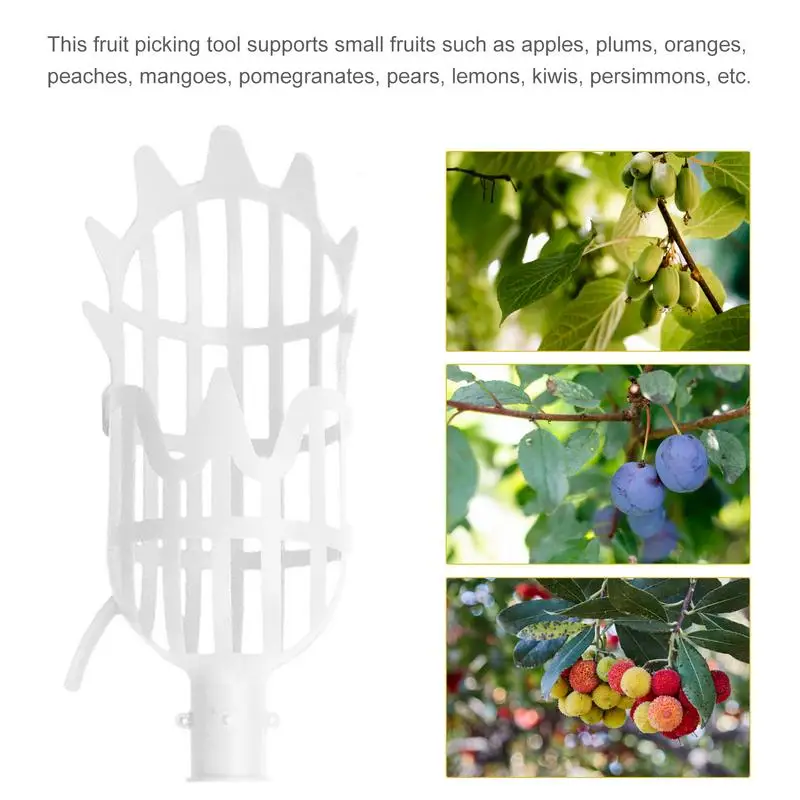 Fruit Picker Tool Colorful Fruit Grabber Picker Pole With Basket Tree Telescoping Pole For Plum Orange Peach Mango