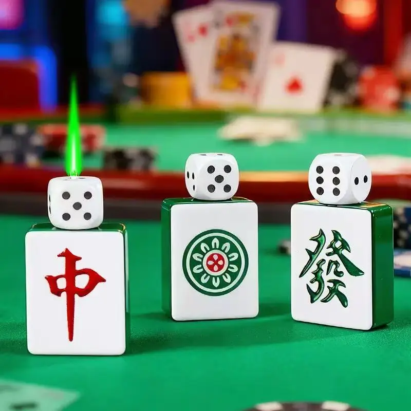 2026 dados giratorios mahjong diseño estereoscópico a prueba de viento llama roja encendedor de gas butano encendido desplegable encendedores divertidos al aire libre 2026 dados giratorios Mahjong diseño estereoscópico a prueba de viento llama roja encendedor de Gas butano encendido desplegable encendedores divertidos al aire libre 4