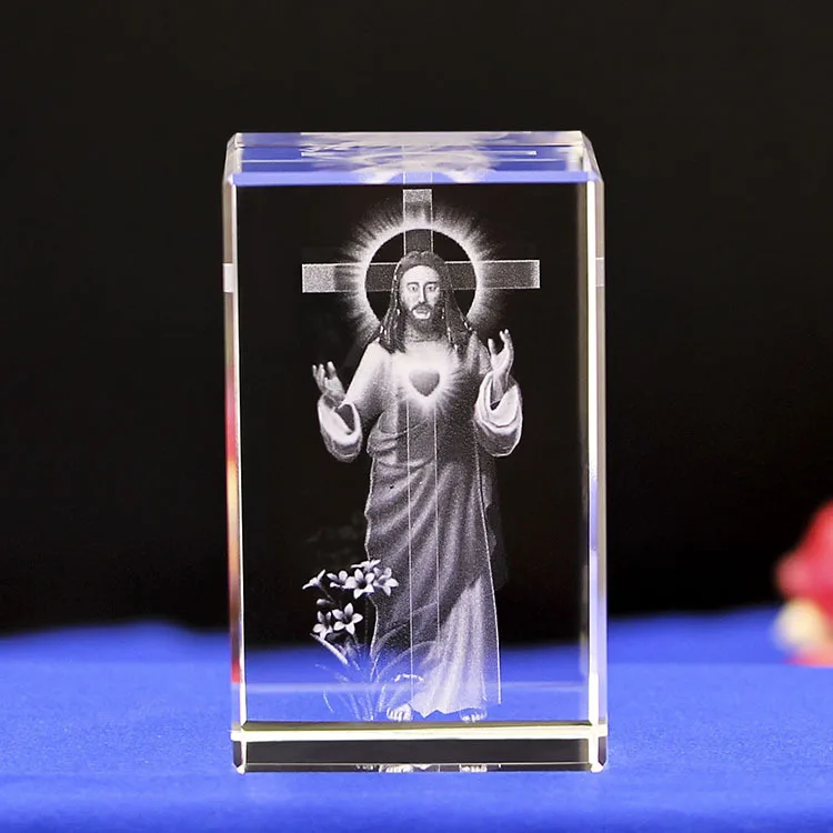 Laser Engraved Virgin Mary Crystal 2