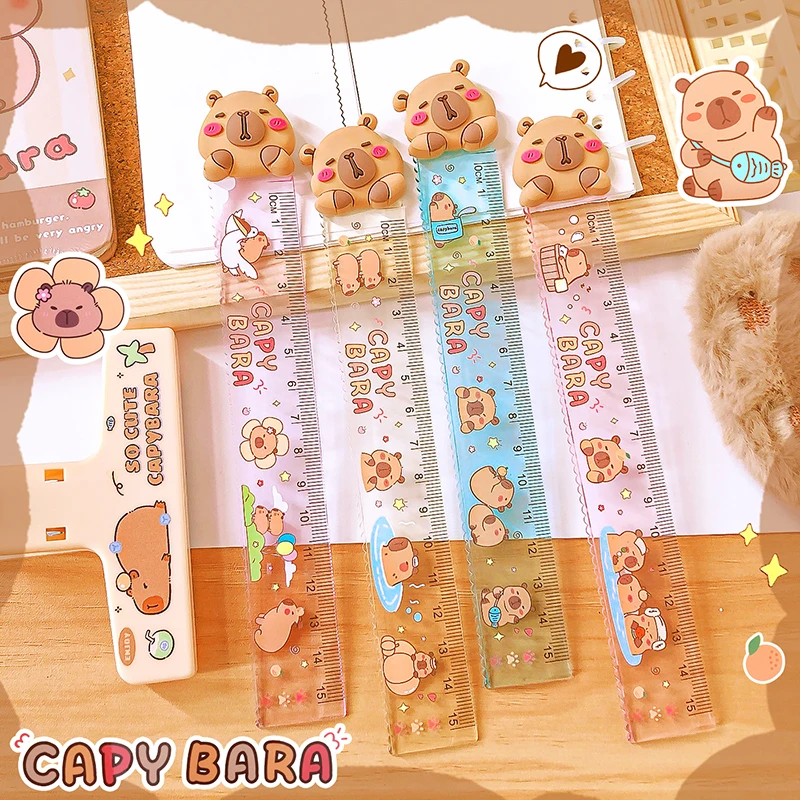 Ruler Cute Capybara kawaii stationery items school accessories drawing ruler set,drawing ruler,geometry set