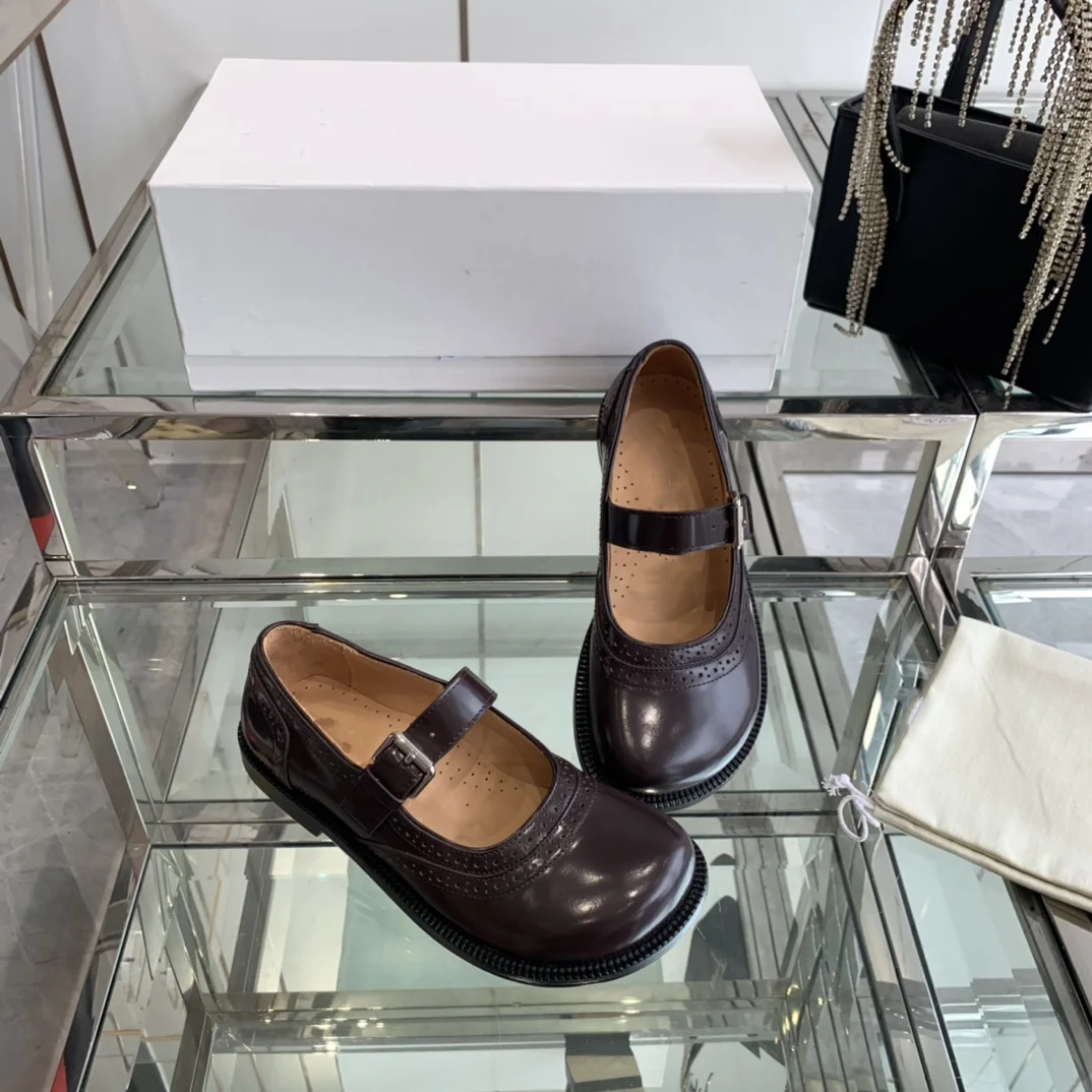 Genuine leather thick sole retro high-quality Mary Jane women's singles shoes