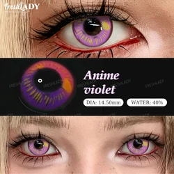 Vibrant Red Anime Cosplay Contact Lenses - Perfect for Halloween and Costume Parties (Anime Violet)