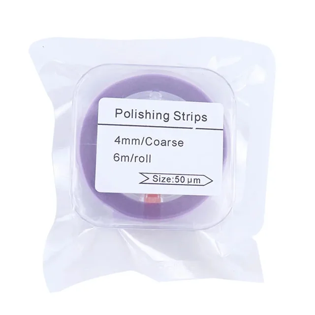 10-50µm Disposable Dental Abrasive Polishing Strips Roll 4mm*6m Teeth Whitening Shaping Grinding Metal Resin Strip Holder Tools 2