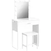 Vanity Makeup Desk with Mirror and Lights, Vanity Table and Chair Set, Brightness Adjustable, Small Dressers for Girls' Bedroom 6