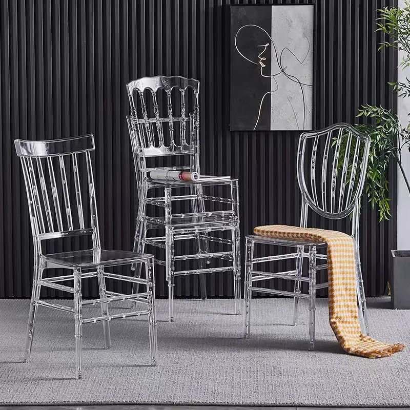 

Strong Crystal Dining Chair Hotel Commercial Furniture Outdoor Wedding Chair Banquet Transparent Luxury Chairs for Wedding Party