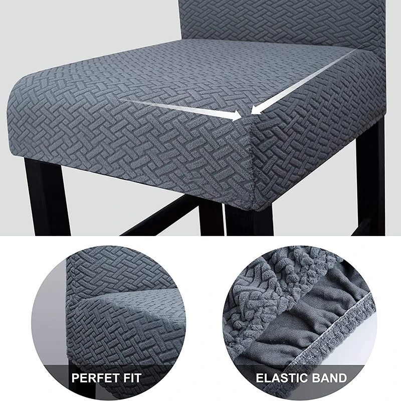 T-shaped Jacquard Club Swivel Chair Cover Small Size Short Back