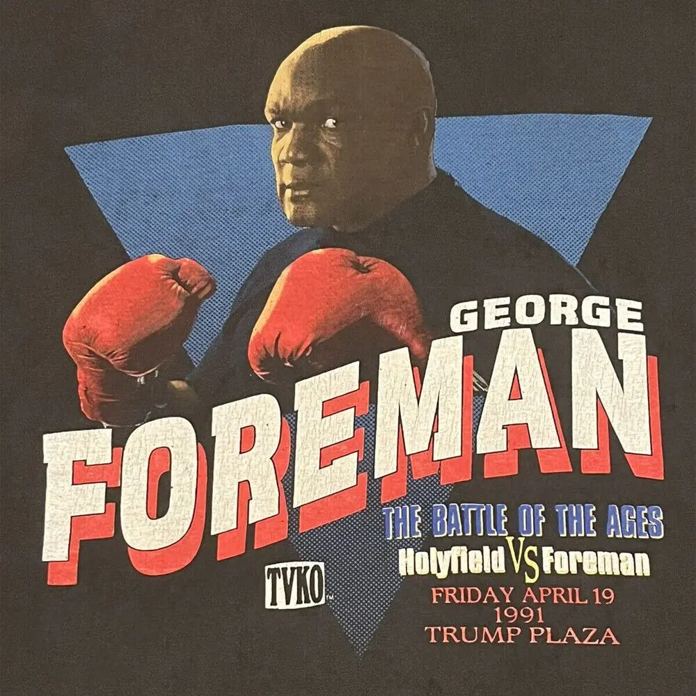 Hot 1991 George Foreman Vs Evander Holyfield Camicia Di Cotone Da Boxe Ny136 Maniche Lunghe