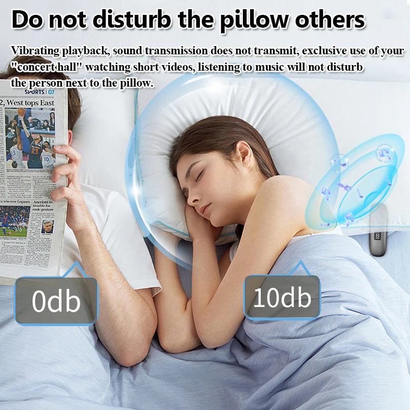 Mini Bone Conduction Bluetooth Speaker Under Pillow Bluetooth Soundar Wireless MP3 Music Player Support TF Card Improve Sleep