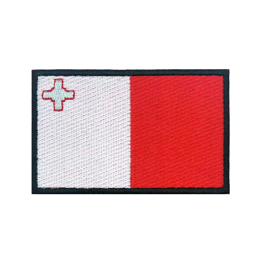 

Maltese flag Malta Patches Armband Embroidered Patch Hook & Loop Iron On Embroidery Badge Military Stripe