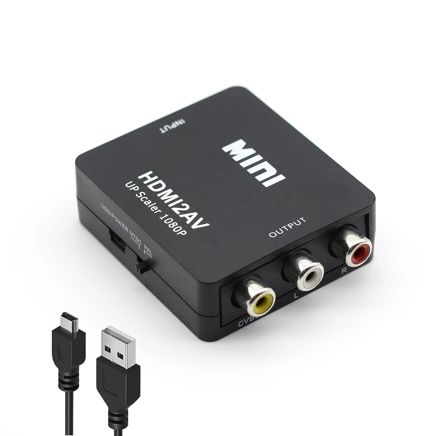 HDMI to RCA AV Video Converter - 1080P HD Composite Scaler