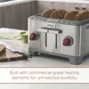 2024 Wolf Gourmet 4-Slice Extra-Wide Slot Toaster with Shade Selector, Bagel and Defrost Settings, Red Knob, Stainless Steel 3