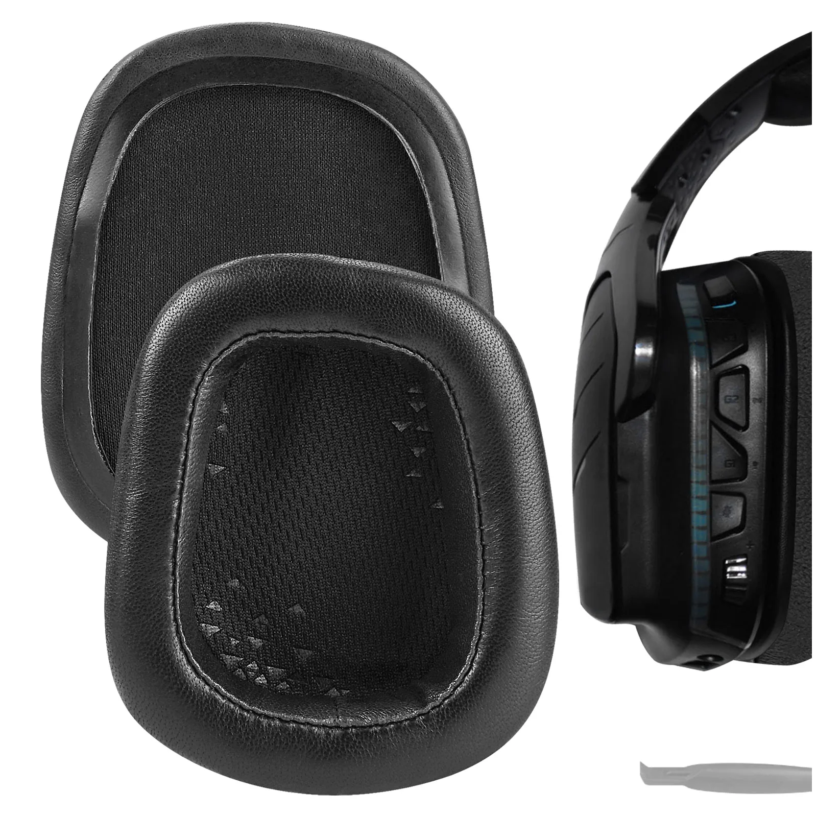 Cuscinetti Auricolari Di Ricambio In Pelle Di Pecora Geekria Elite Per Cuffie Logitech G533, G633, G635, G933, G935