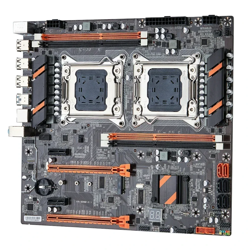 Qiyida X79 듀얼 CPU 마더보드 LGA 2011 4 * DDR3 REG ECC USB3.0 Sta3 PCI-E 3.0 프로세스 마더보드 포함