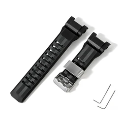 Durable Resin Rubber Sport Watch Strap - Waterproof TPU Replacement Band Bracelet - GWG - B1000 (Black)