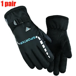 All - Weather Waterproof Thermal Cycling Gloves - Unisex Outdoor Sports & Ski Gear (1pair - black Blue)