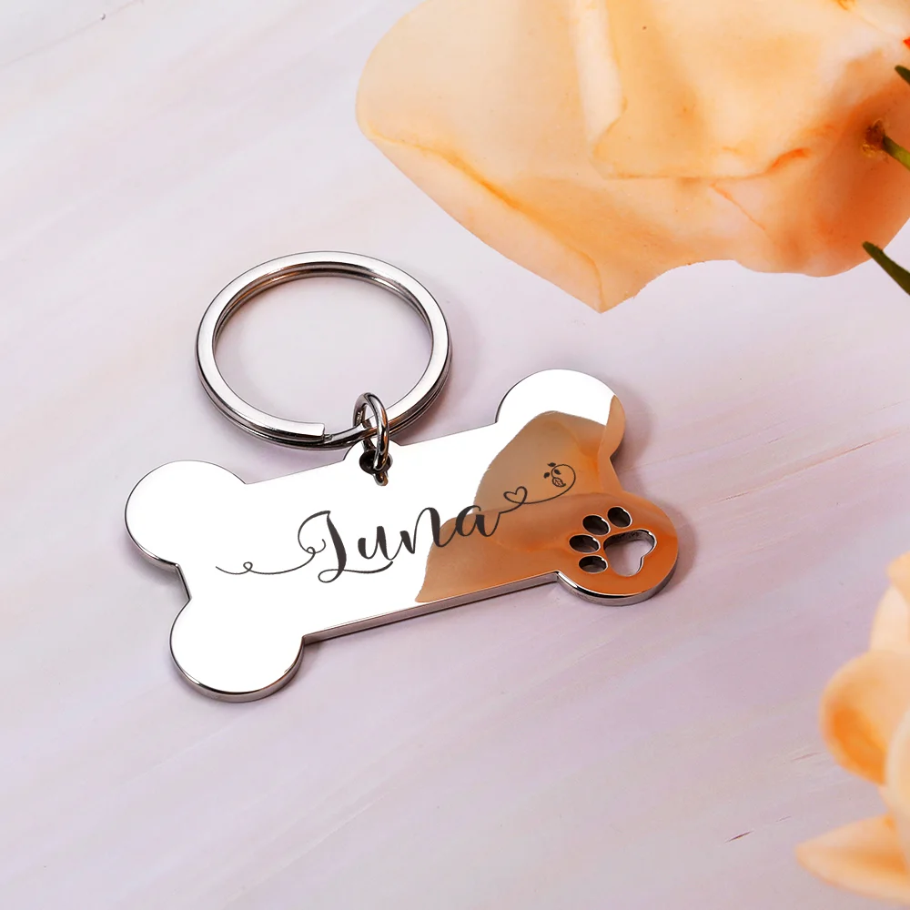 

Mirror Name Plate Personalized Dog ID Tag Anti-Lost Pet Collar Pendant Free Engraving Customized Cat Kitten ID Tag Accessories