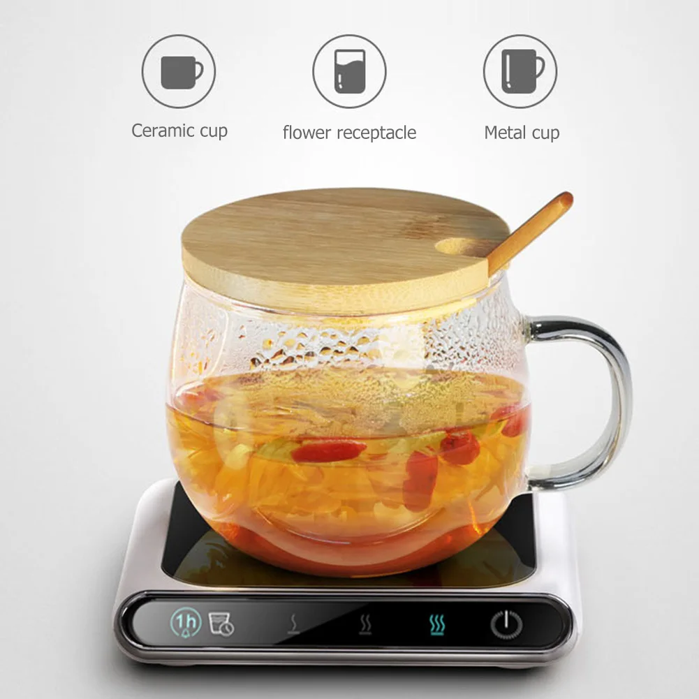 Home Office Cup Warmer Pad Glass Constant Electric Heater Coffee Cup Mug USB Insulation 55 ° C Thermostat Coaster Tea Milk 3