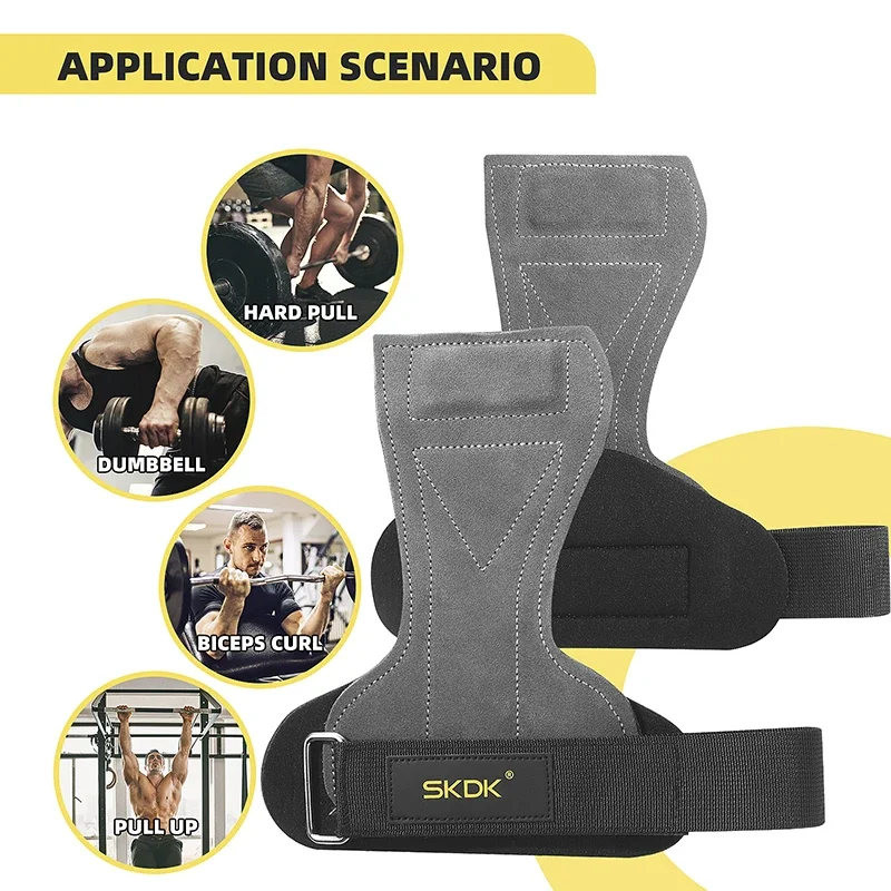 2 Paar Fitnesshandschuhe aus Rindsleder mit rutschfestem Griff, ideal für Gewichtheben, Klimmzüge, Kreuzheben und Fitnesstraining._voghion.com