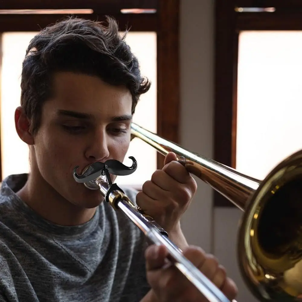 Description Picture 4 of item2PCS Trombone Clip On Mustache Humorous Trombone Accessory Multipurpose Trombone Gear for Large Shank Mouthpieces Trombone Gear