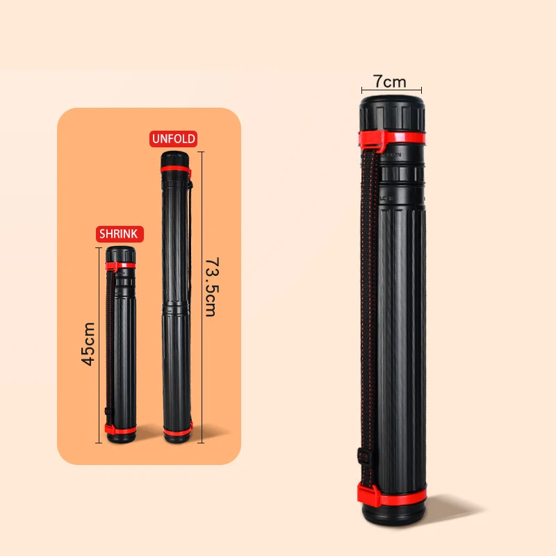 Art Transport Tube Small Retractable Picture Tube Plastic Black A1 Picture Paper Tube Poster Collector Portable